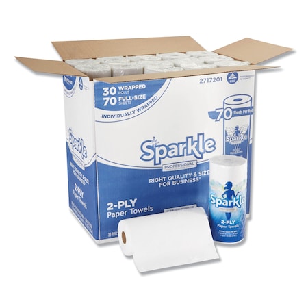 Georgia-Pacific Sparkle ps Premium Perforated Roll Paper Towels, 2 Ply, 70 Sheets, 52 ft, White 2717201